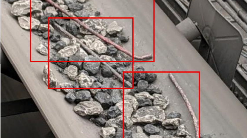 Object detection localising contaminants on the conveyor