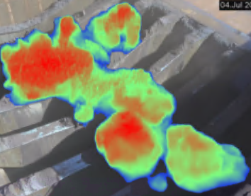 Thermal view of a developing bridge on the ROM grizzly